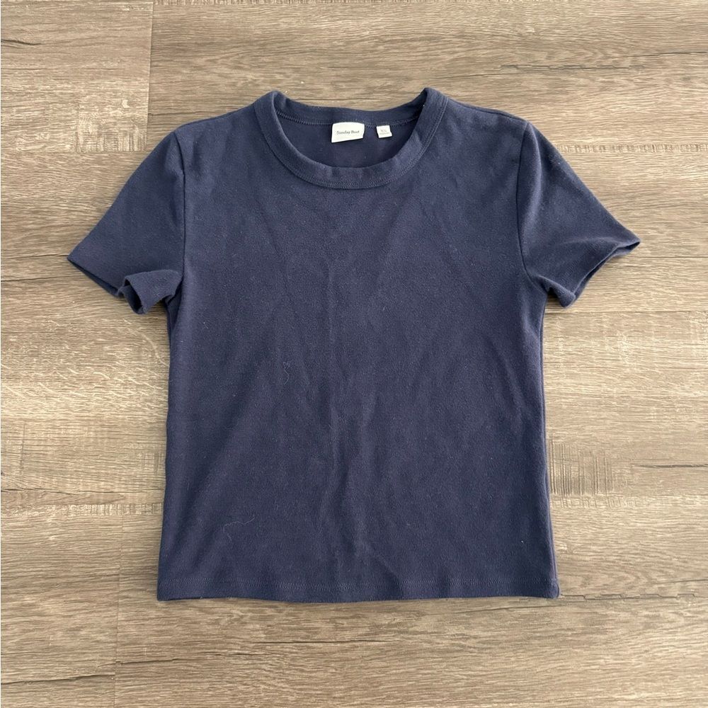 Sunday Best Ink Navy Little Ribbed Tee - Picture 2 of 4